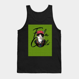 Lemon TXB back Cat Frida Cathlo version of - Frida Kahlo Tank Top